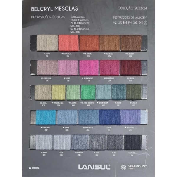 Lã Belcryl 2/28 Mescla - Cone com 1,200kg
