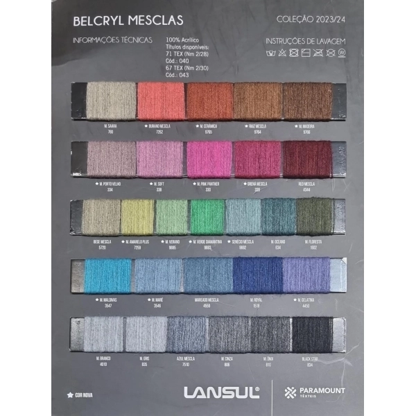 Lã Belcryl 2/28 Mescla - Cone com 1,200kg