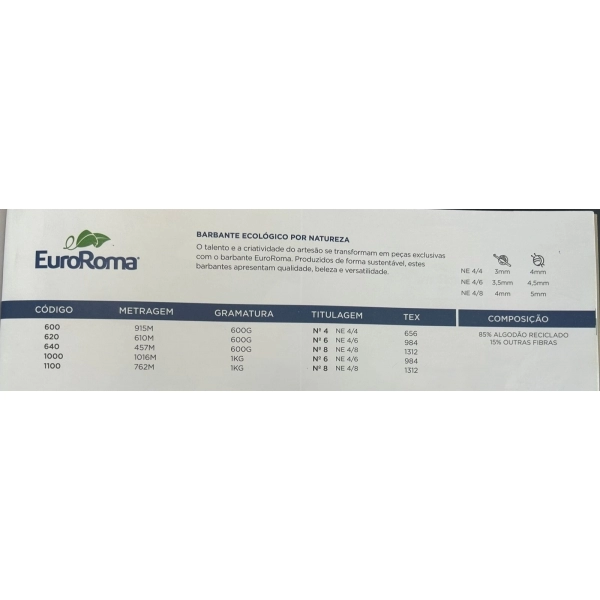 Barbante espessura 8 - 0,600g