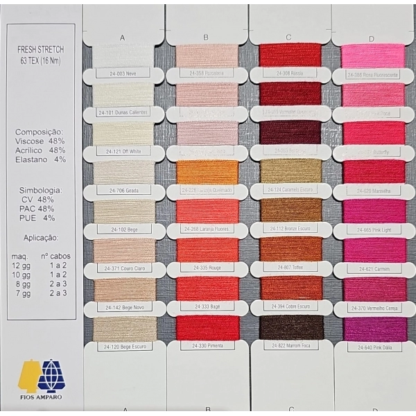 Linha Fresh Stretch 48% Viscose 48% Acrílico 4% Eslastano